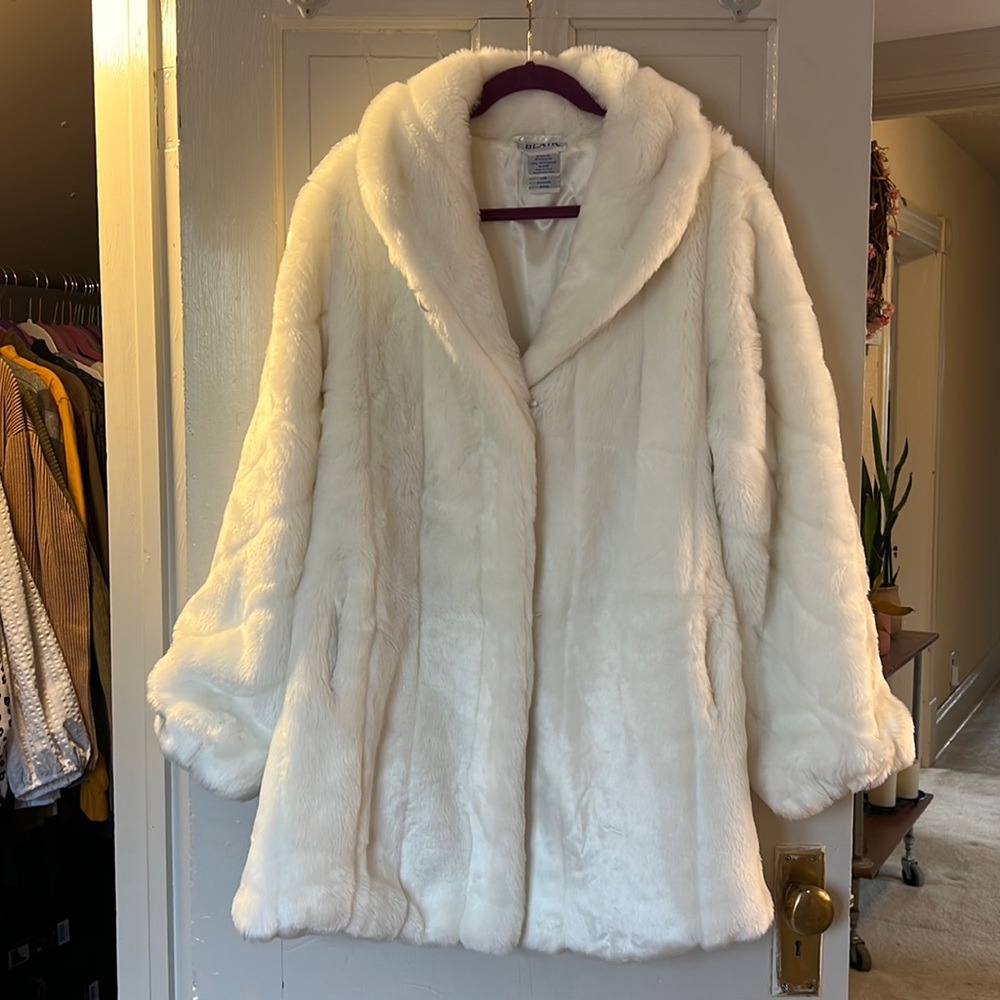 Faux Fur White Coat